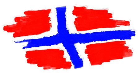 Flag painted with a brush, isolated on white background.の写真素材