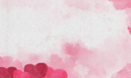 Watercolor background using soft colors to create a soft feeling. Shades of pink, purple, and white are suitable for use as a background for graphic design.の写真素材