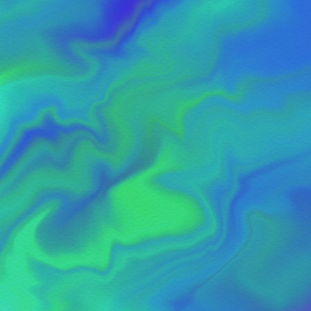 Abstract art background, blue and green gradient, resembling water waves, fluid movement.の写真素材