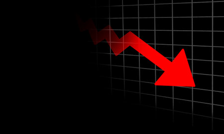 Business Decline Red Arrow Chartの写真素材