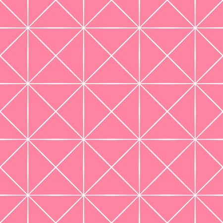 Seamless geometric pattern. Pink and white background. Vector.の写真素材