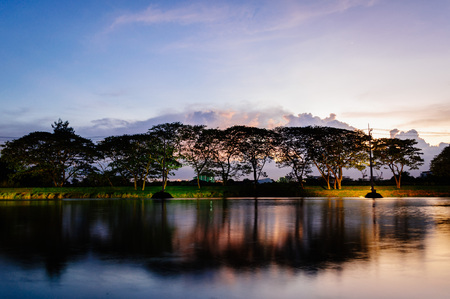 Small lake in summerの写真素材