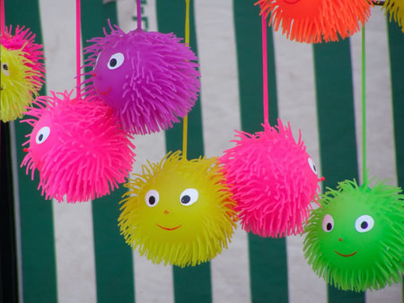 line of colored toys       の写真素材