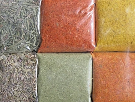 background from different spicesの写真素材