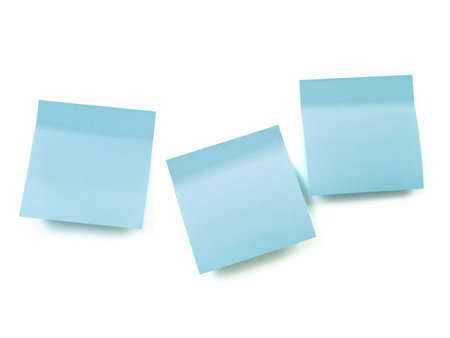 blue note pads against the white background