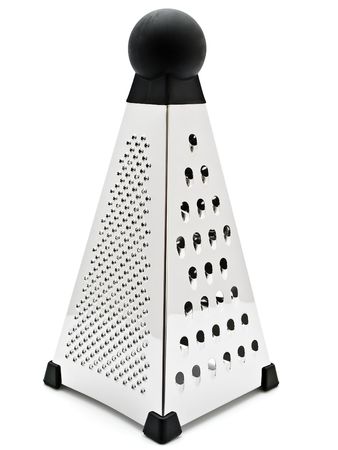 single shiny grater against white backgroundの写真素材