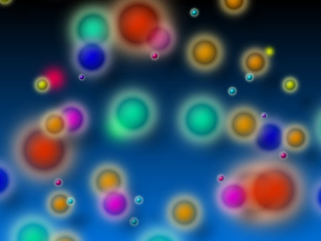 Fun illustration of the multicolored bubbles blue background 