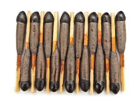 Photo of old hunting matches with much sulfurの写真素材