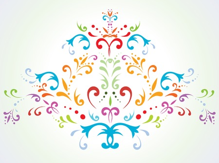 illustration of  multicolored floral abstract decoration  のイラスト素材