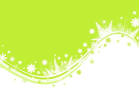 simple summer frame with grass and flowersのイラスト素材