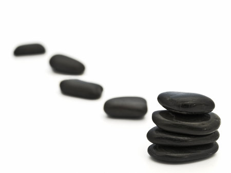 Relax theme with Zen stones over white backgroundの写真素材