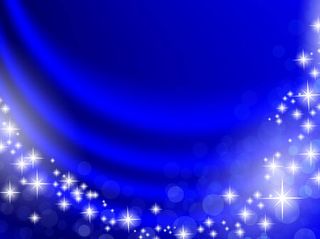 holiday blue curtain with shining stars and copyspace for your text  のイラスト素材