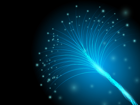 illustration of optic fibers over black backgroundのイラスト素材