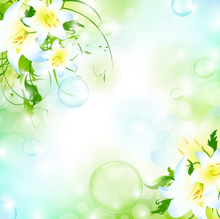 nature floral air background with bubblesのイラスト素材