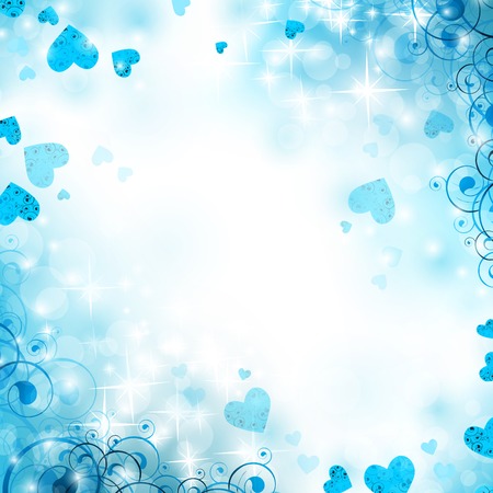 holiday bright winter background with hearts and starsのイラスト素材