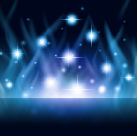 bright night background with stars and abstract smokeのイラスト素材