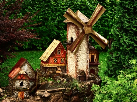 little castle in the gardenの写真素材