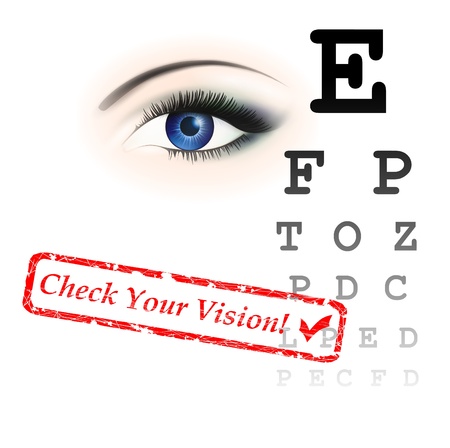 vision test theme with eye and chartのイラスト素材