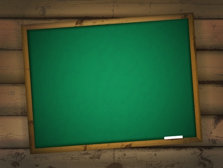Empty school blackboard at wooden wall のイラスト素材