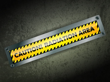 warning sign about radiation area at grunge wallのイラスト素材