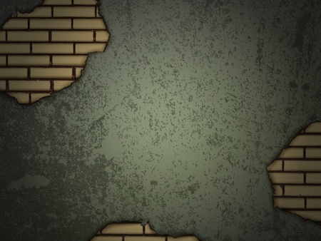 vintage grunge wall background with brick holes のイラスト素材
