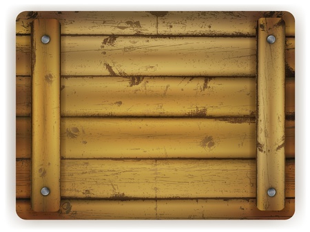 wooden board with metal nails over white backgroundのイラスト素材