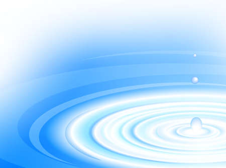 Water drop hitting the blue surface of the water のイラスト素材