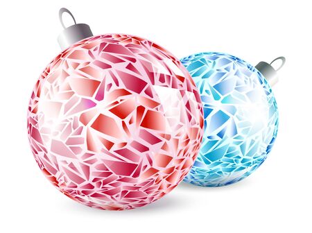 New year mosaic bright balls over white background のイラスト素材