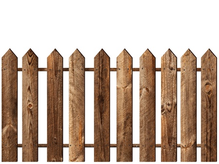 wooden fence over the white background の写真素材