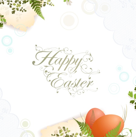 Easter holiday frame with lace and eggs elementsのイラスト素材