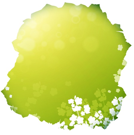 paper hole with Spring or summer background with flowers silhouette, copyspaceのイラスト素材