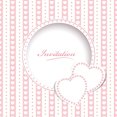 Wedding greetings or invitation card with heartsのイラスト素材