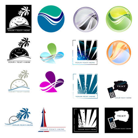 different designs  watch, phone, round and abstractのイラスト素材