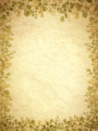 Vintage Paper Background With Leaf Frame, Copyspaceのイラスト素材