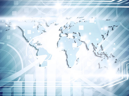 Illustration of World Map Abstract Business Background 