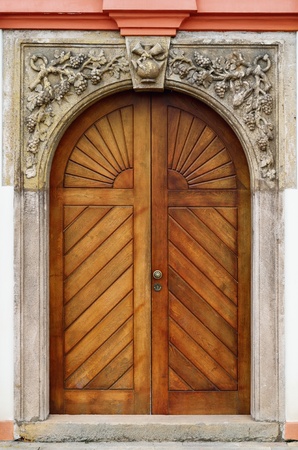 Old Wooden Door  Main Entrance To The House の写真素材