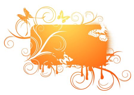 Floral and Butterfly Abstract Frame Design, Copyspaceのイラスト素材