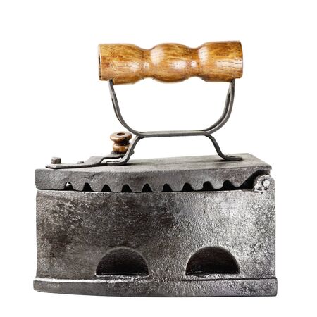 Old Smoothing Iron Over The White Backgroundの写真素材