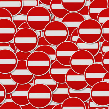 Seamless Background From "No Entry" Traffic Signs の写真素材