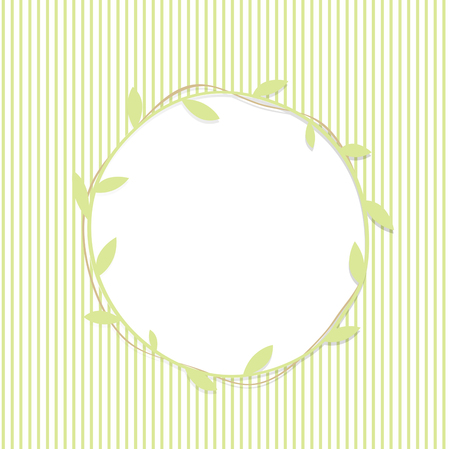 Vitality Green Leaf Natural Round Frame, Copyspaceのイラスト素材