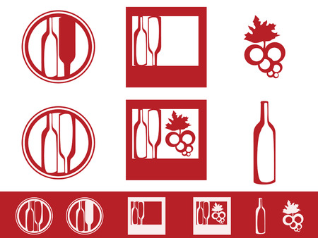 Wine Icon Design Collection Over White Backgroundのイラスト素材