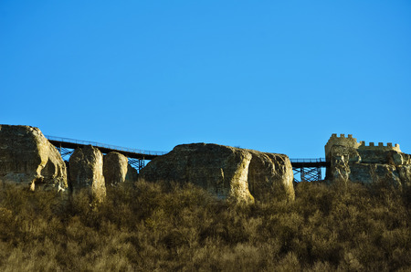 Barbican and Bridge Of Ovech Fort In The Light Of Setting Sun  Provadia, Bulgariaの写真素材