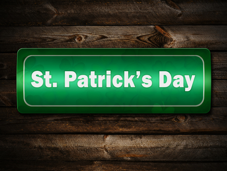 Sign Of "St. Patrick Day" Street On The Wooden Wallの写真素材