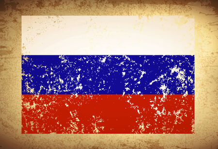 Russian Federation Vintage Flag Grunge Backgroundのイラスト素材