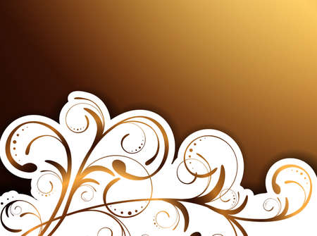 Floral Decorative Golden Border Background With Copyspaceのイラスト素材
