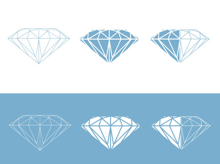Diamond Collection: Set of Different Diamond Illustration Designs のイラスト素材