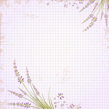 Abstract Vintage Notepad Notebook in a Cage Lavender Floral Decorated のイラスト素材