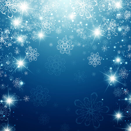 Winter Holiday Background With Snowflakes and Copyspaceのイラスト素材