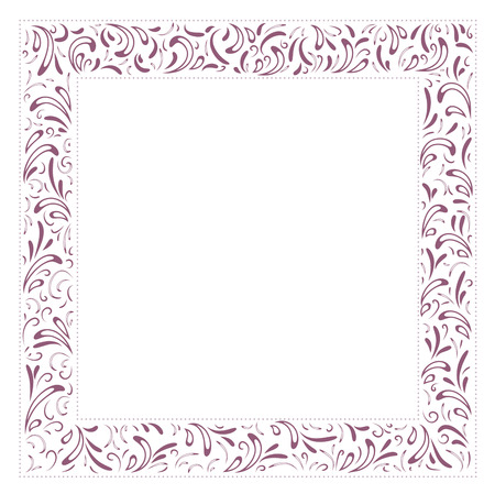 Abstract Floral Border With Copyspace Over White Backgroundのイラスト素材
