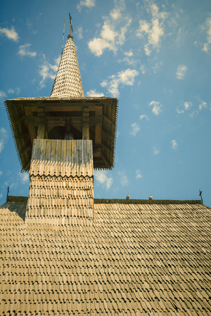 Wooden Bell Tower Under The Blue Sky. Vintage Effectの写真素材